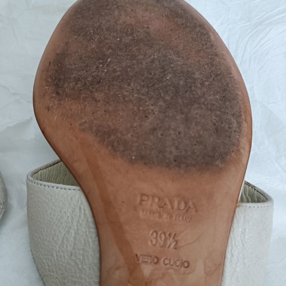 Prada bow thong leather triangle logo sandals size 39.5 - Picture 14 of 16